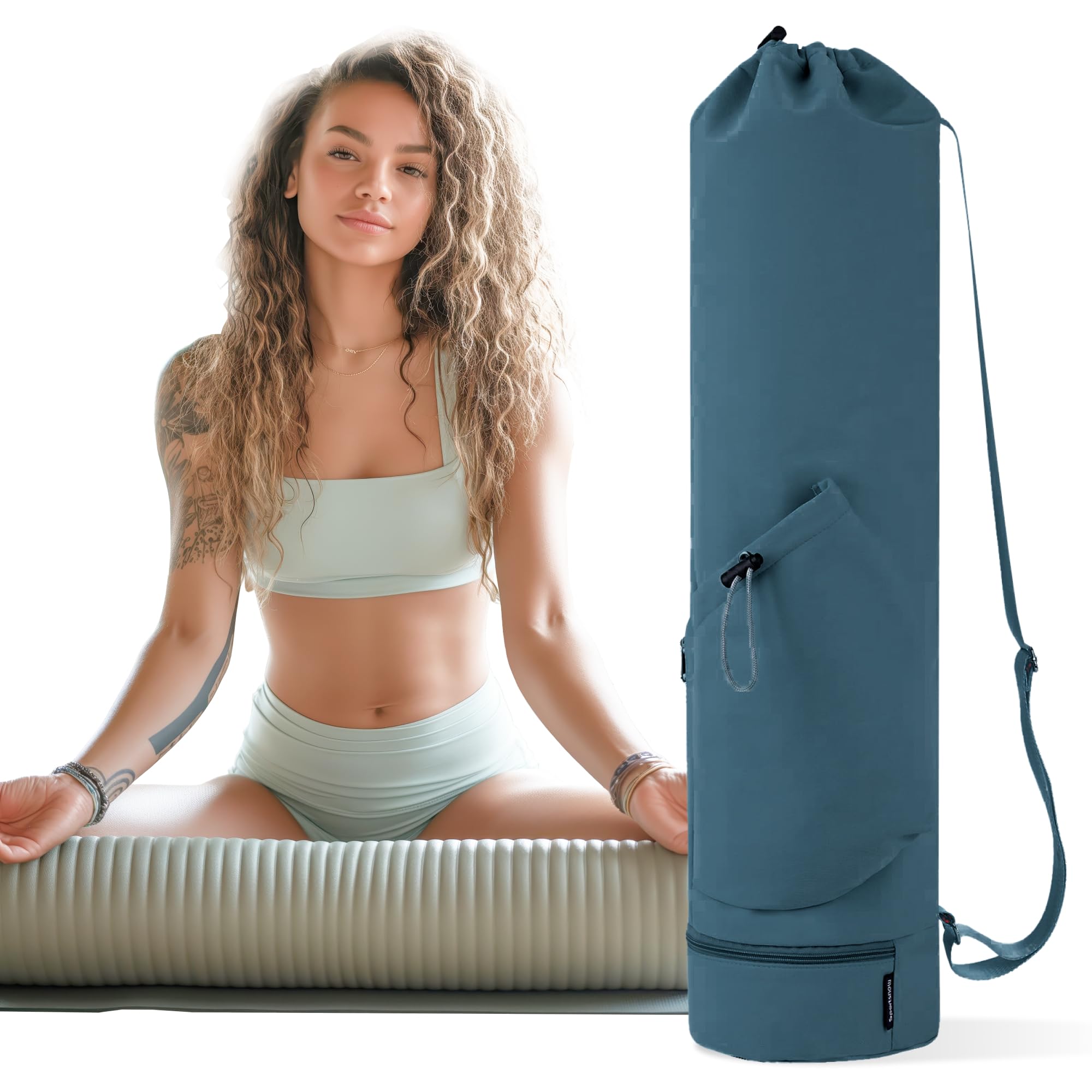 Yoga Mat & Bag Сarrier - Multi-Functional Yoga Mat Carrier Bag with Water Bottle Pocket