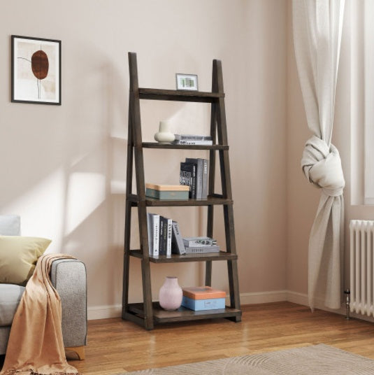 5 Tiers Of Black Shelves, Bookshelves, Storage Shelves, Bookshelves